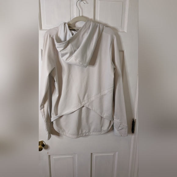 Athleta White Criss Cross Back Hoodie Sweatshirt L - Picture 9 of 11